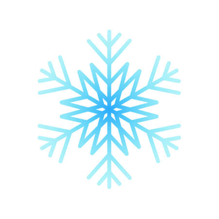 Snowflake flat line icon. Winter christmas snowflake crystal element. Outline sign for mobile concept and web design, store.のイラスト素材