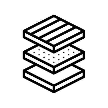 Layers flat line icon. Three levels stacked on top of each other. Outline sign for mobile concept and web design, store.のイラスト素材