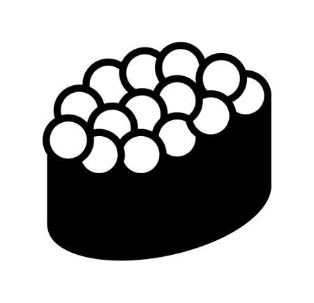 Sushi roll flat line icon. Japanese food. Outline sign for mobile concept and web design, store.のイラスト素材