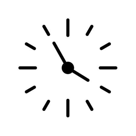 Wall clock flat line icon. Home and office clocks and watches. Outline sign for mobile concept and...