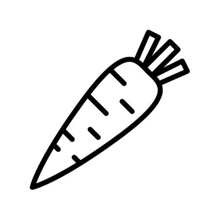 Carrot flat line icon. Outline sign for mobile concept and web design, store.のイラスト素材