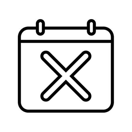 Calendar flat line icon. Outline sign for mobile concept and web design, store.のイラスト素材