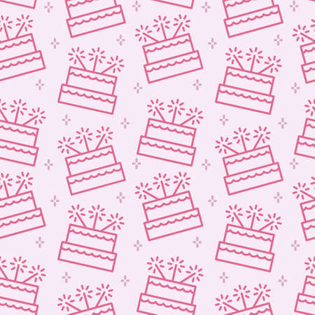 Seamless vector pattern with Cake. For fabric, paper, wrap, textile, poster, scrapbooking, wallpaper...