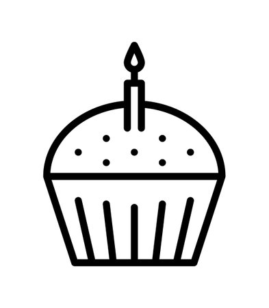 Cake flat line icon. sweet dessert. Outline sign for mobile concept and web design, store.