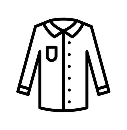 Clothing flat line icon. Outline sign for mobile concept and web design, store.のイラスト素材