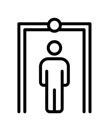 Custom flat line icon. Officer, declaration, passport control. Outline sign mascara for mobile concept and web design, store.のイラスト素材