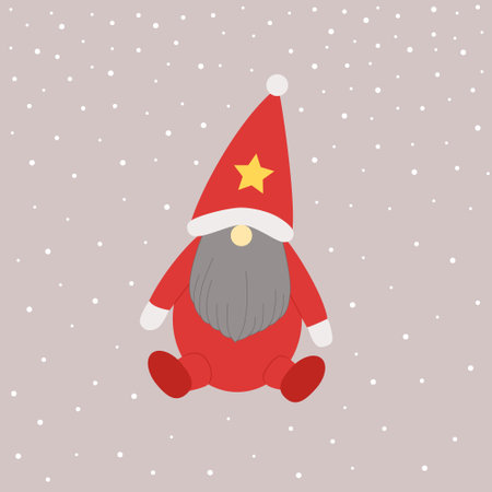 Santa Claus flat line icon. Christmas illustration. For cards packaging web invitation bannerのイラスト素材