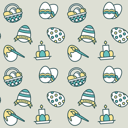 Easter seamless vector pattern. For fabric, paper, wrap, textile, poster, scrapbooking, wallpaper or background, for web site or mobile app.のイラスト素材