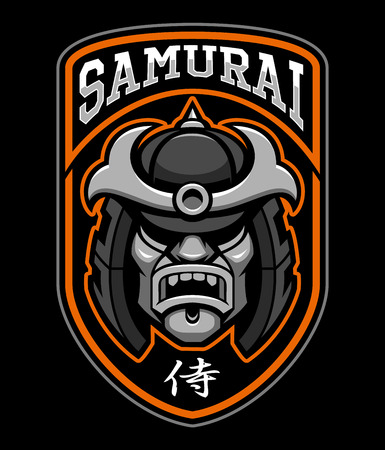 Badge of samurai warrior illustrationのイラスト素材