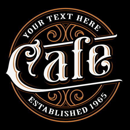 Cafe vintage lettering design.のイラスト素材
