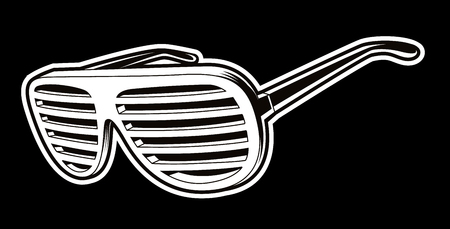 Vectror illustration of black and white sunglassesのイラスト素材