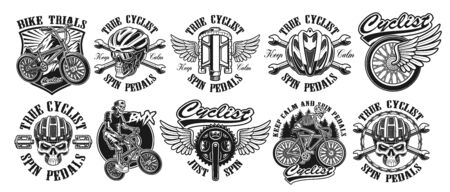 Set of vintage designs of bycicle themeのイラスト素材