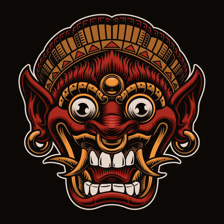 A vector illustration of a traditional Bali Maskのイラスト素材