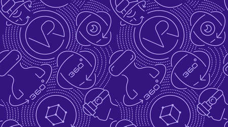 Virtual reality seamless background, line art, this design can be used as a background for a banner...
