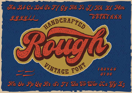 A handcrafted script font. This font looks better for large displays and short words. Perfect for many creative products such as t-shirt prints, street wear, headlines and etc.のイラスト素材