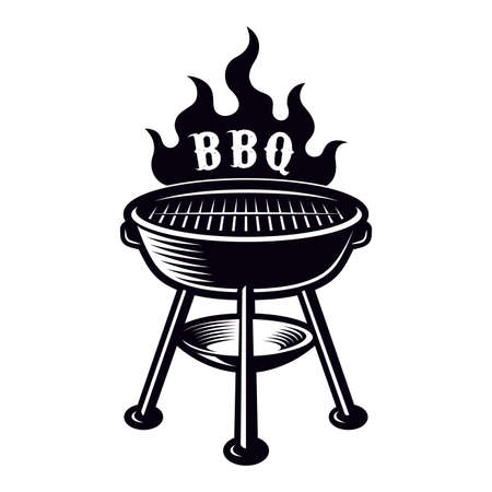 BBQ grill vector illustration isolated on white backgroundのイラスト素材