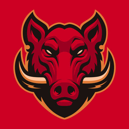 Angry Boar Vector Mascotのイラスト素材