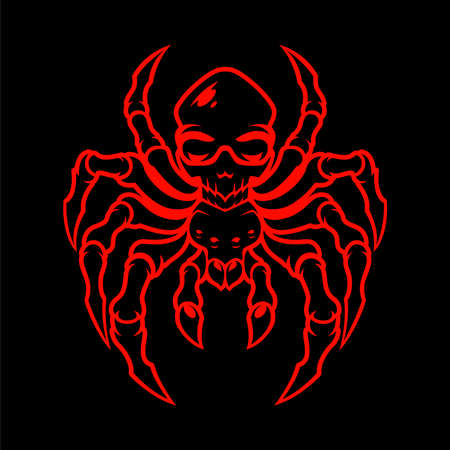 Spider Skull Mascot, this design can be used as an emblemのイラスト素材