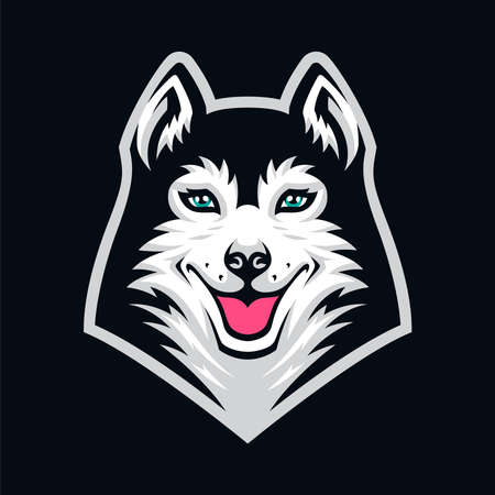 Husky Face Vector Mascot, this design can be used as an emblemのイラスト素材