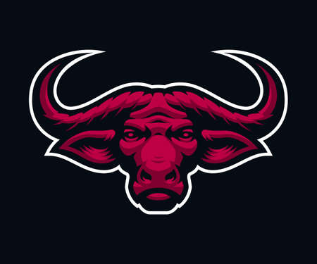 A vector Illustration of a Bull's Head. this design can be used as a sports emblemのイラスト素材