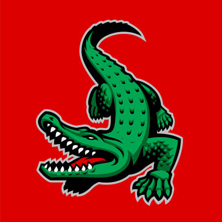 Crocodile Vector Mascot, sports emblemのイラスト素材