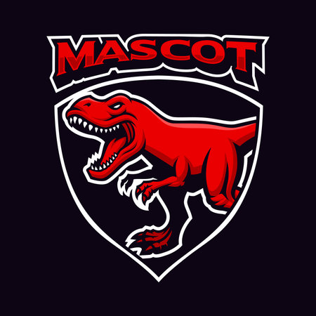 Dinosaur Mascot Badge, vector illustrationのイラスト素材