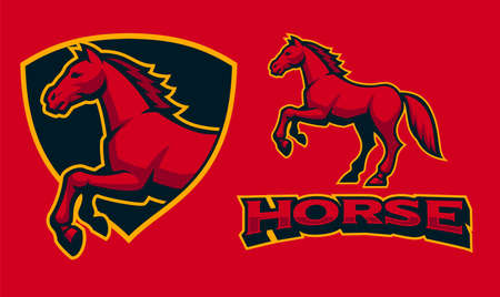 Horse Mascot. Sports emblemのイラスト素材