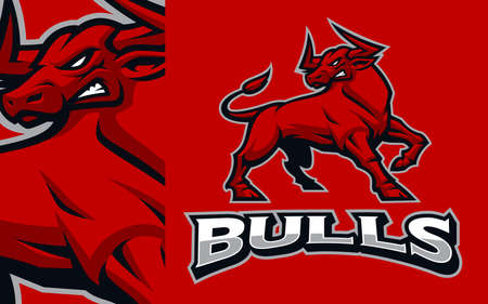 Bull Mascot Badge, sports emblemのイラスト素材
