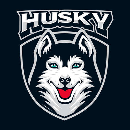 Husky Mascot Bage, sports emblemのイラスト素材