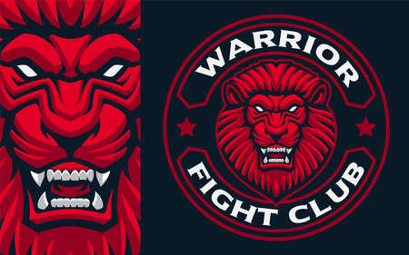 Lion Mascot Badge, Sports Emblemのイラスト素材