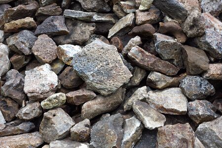 texture of cobblestone. Large stone. Mound of cobblestone.の写真素材