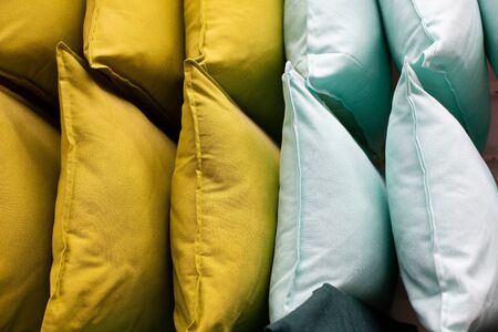 a set of multi-colored pillows in limbo in a supermarket, with a place for an inscription. Greater...