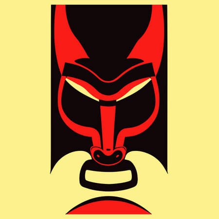 Web Vector illustration of Japanese ONI demon mask and dragon. traditional japanese demon mask.のイラスト素材