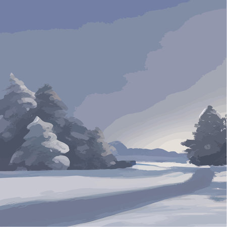 Web Vector illustration winter forest with snow fog, suitable Christmas greeting. Winter landscape vector. landscapeのイラスト素材