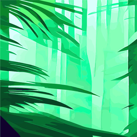 Print Tropical card with lush palm foliage. Oasis landscape. Hand drawn vector illustration .vector Tropical typographyのイラスト素材