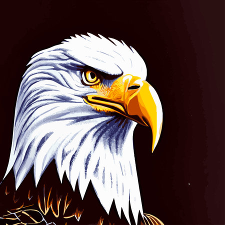 Portrait of a bald eagle. Vector illustration of an American bald eagle in flight .US Symbols Symbols Liberty profileのイラスト素材