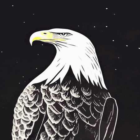 Portrait of a bald eagle. Vector illustration of an American bald eagle in flight .US Symbols Symbols Liberty profileのイラスト素材