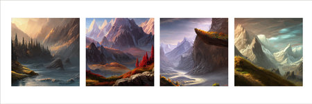 Mountain landscape. Mountain landscape. Vector illustration. Abstract background.