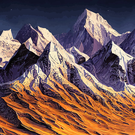 Mountain landscape. Mountain landscape. Vector illustration. Abstract background.のイラスト素材