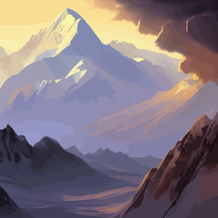 Mountain landscape. Mountain landscape. Vector illustration. Abstract background.のイラスト素材