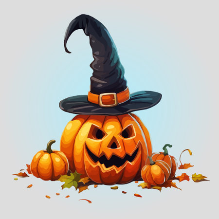 halloween autumn orange pumpkins in cartoon style. Design element for Halloweenのイラスト素材