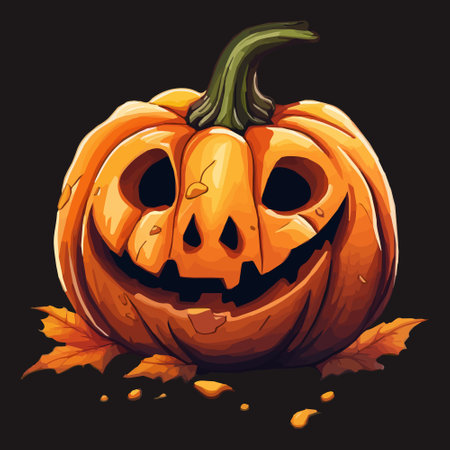 halloween autumn orange pumpkins in cartoon style. Design element for Halloweenのイラスト素材