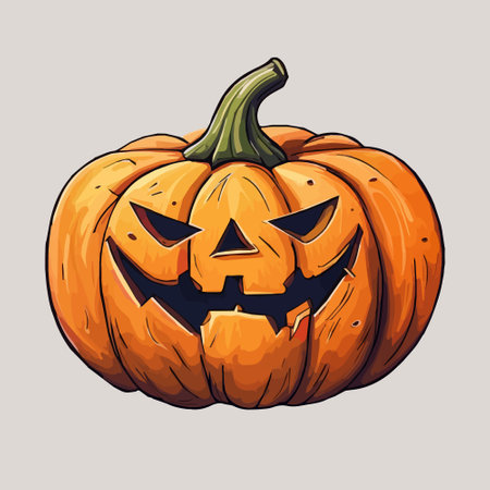 halloween autumn orange pumpkins in cartoon style. Design element for Halloweenのイラスト素材