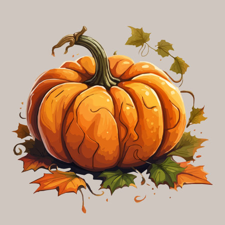 halloween autumn orange pumpkins in cartoon style. Design element for Halloweenのイラスト素材