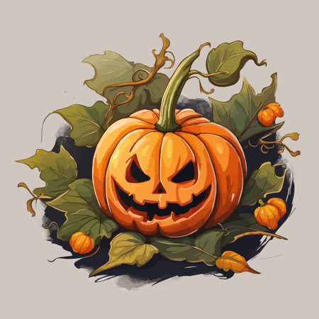 halloween autumn orange pumpkins in cartoon style. Design element for Halloweenのイラスト素材