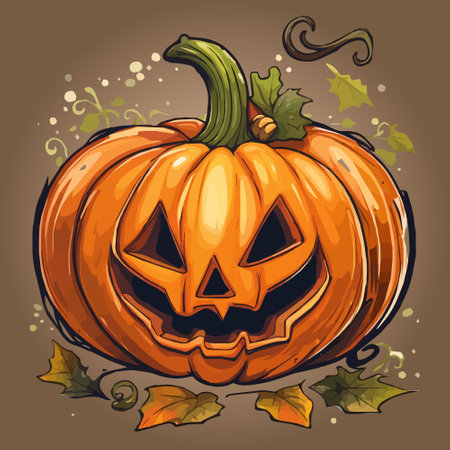halloween autumn orange pumpkins in cartoon style. Design element for Halloweenのイラスト素材