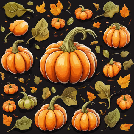 halloween autumn orange pumpkins in cartoon style. Design element for Halloweenのイラスト素材
