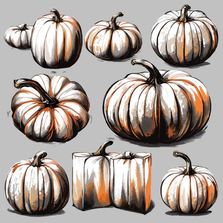 halloween autumn orange pumpkins in cartoon style. Design element for Halloweenのイラスト素材