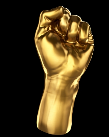 Gold fistの写真素材