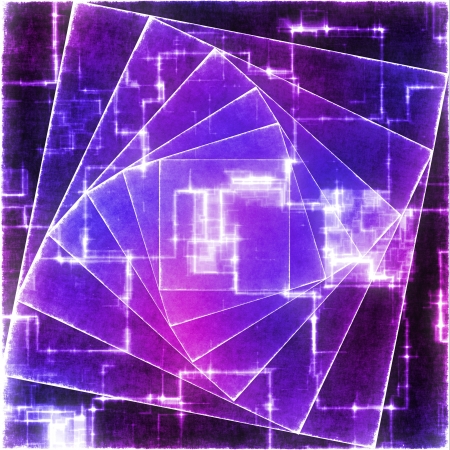 Spiral square background. Purple laser.の写真素材